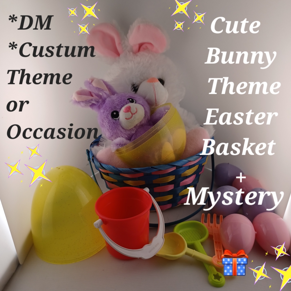 Bunny Theme Easter Basket with Mystery Gift 🎁Items *DM Custum-made Theme